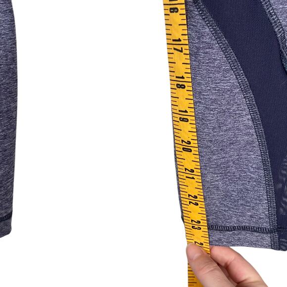 Lululemon Inspire Tight II Heathered Blue Navel Mesh Insert Leggings SZ 2 - Picture 14 of 15